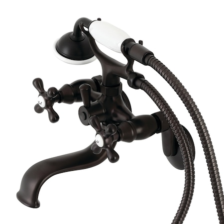 Kingston Brass KS226ORB Wall Mount Tub Faucet with Hand Shower, Oil Rubbed Bronze KS226ORB